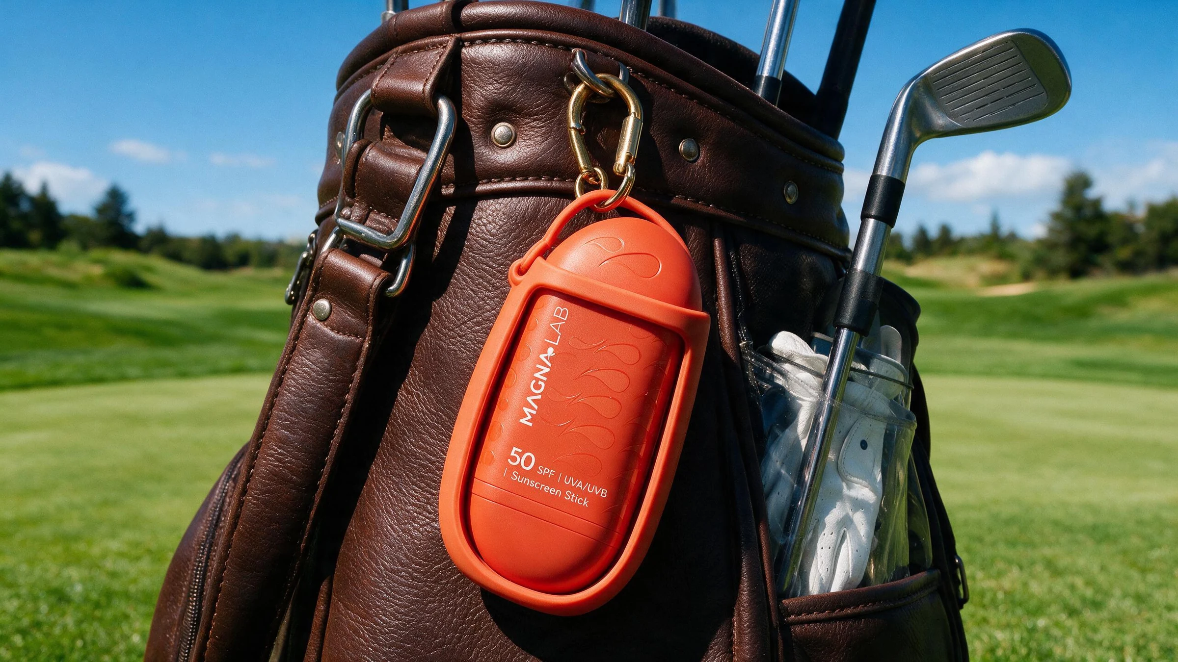 Protector solar Magna Lab en un campo de golf